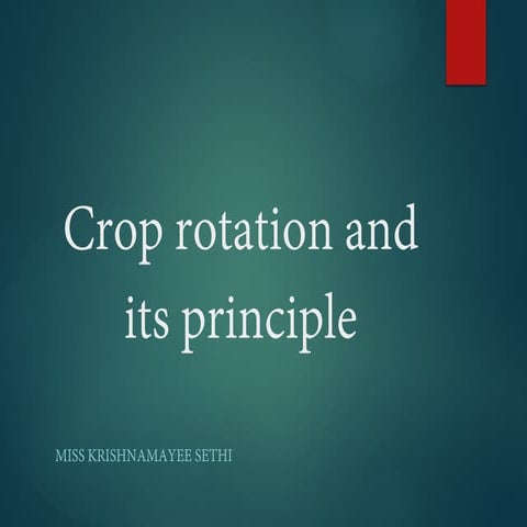 Crop rotation and its principle