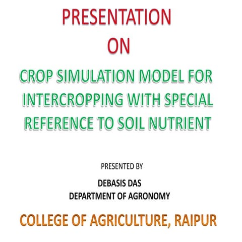 Crop simulation model for intercropping | PPTX