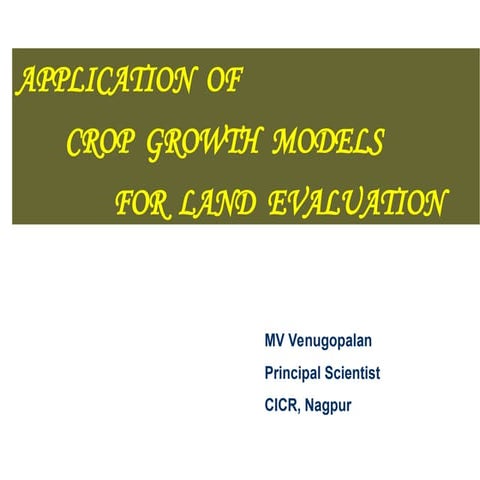 Crop simulation model | PDF