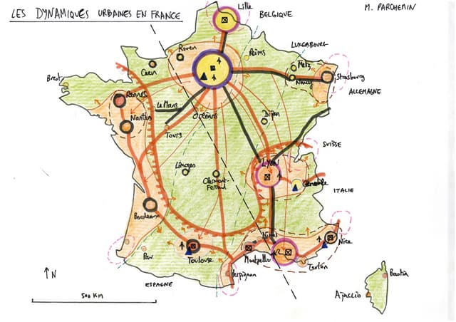 Croquis dynamiques urbaines en france
