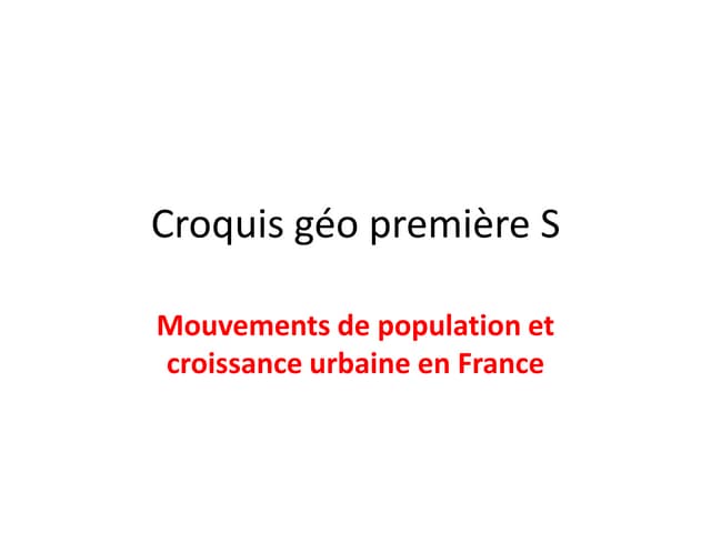 Croquis mouvement de population et ...