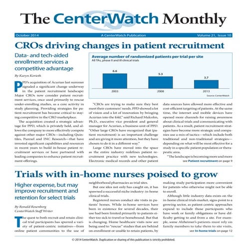 CROs Driving Changes in Patient Recruitment