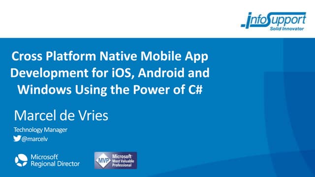 Cross platform native mobile app development for iOS, Android and Windows usi...