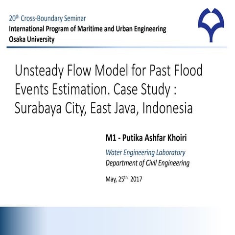 Unsteady Flow Model For Past Flood Events Estimation in Surabaya