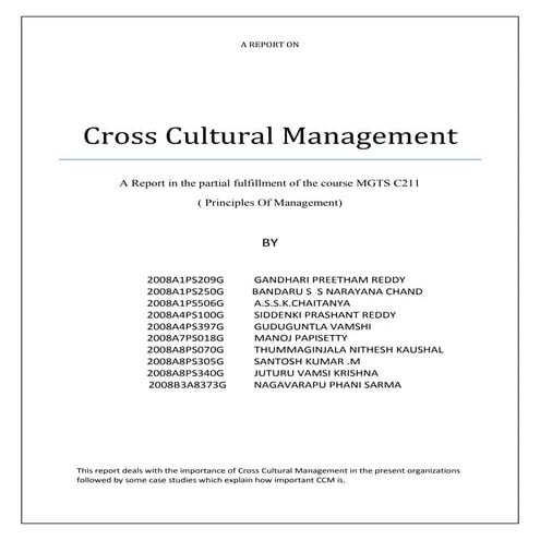 Cross cultural-management