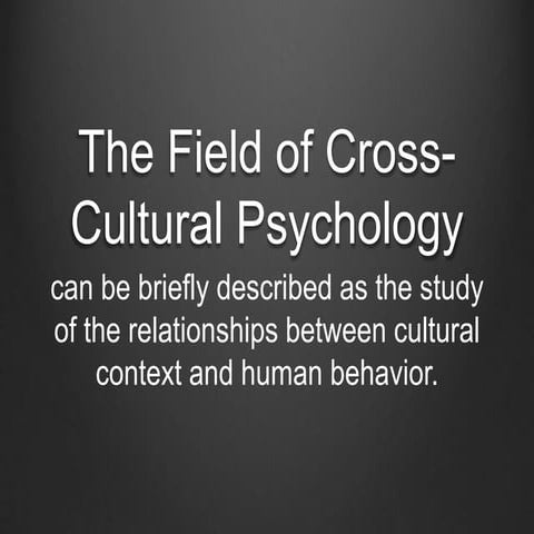 Cross Cultural Psy Intro