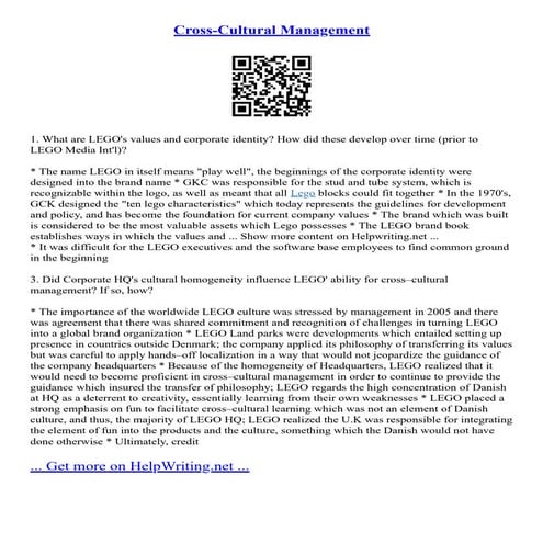 Cross-Cultural Management