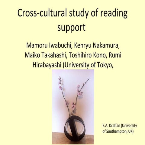 Cross cultural study of reading support 