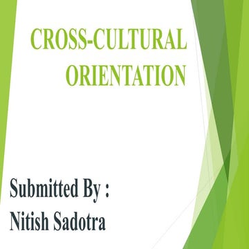 Cross culture orientation