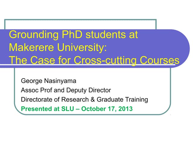 Cross cutting courses - mak oct 2013