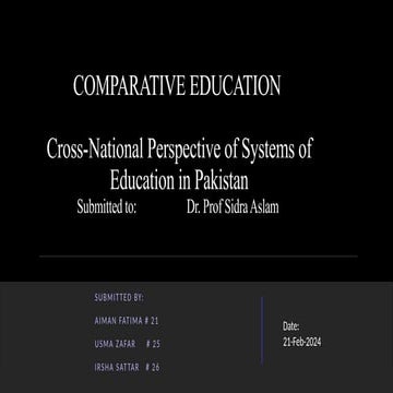 Cross-National Perspective of Systems of Education in Pakistan.pptx