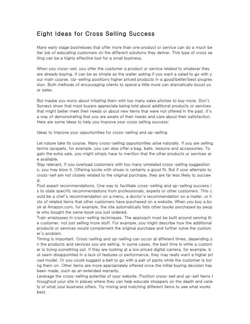 Cross Selling & Up Selling