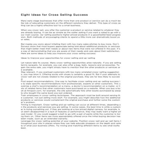 Cross Selling & Up Selling