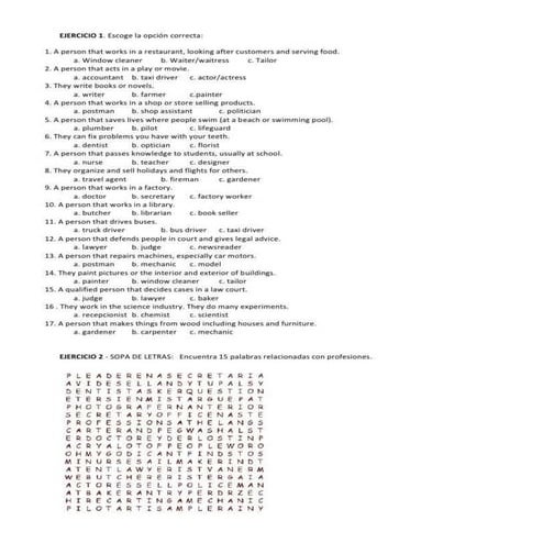 Jobs and occupations