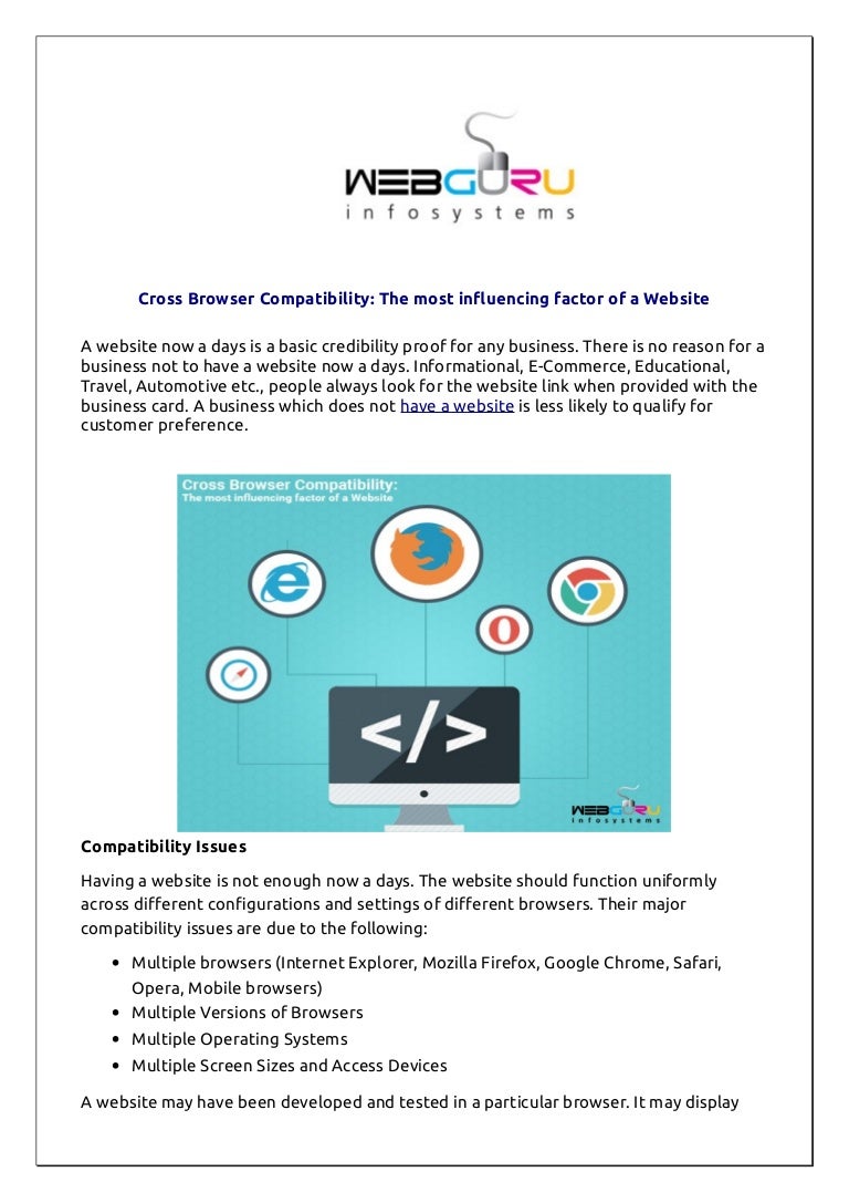  cross browser compatibility the most influencing factor of a website