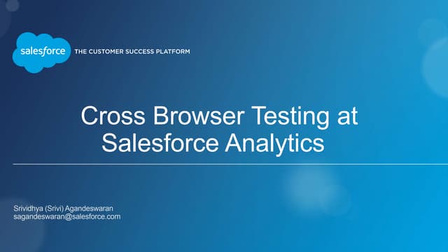 Crossbrowser Testing at Salesforce Analytics