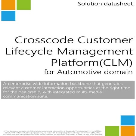 Crosscode Automotive CLM Platform Datasheet