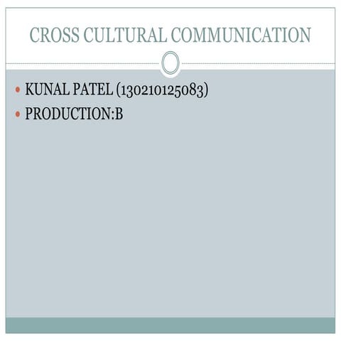 Cross cultural communication