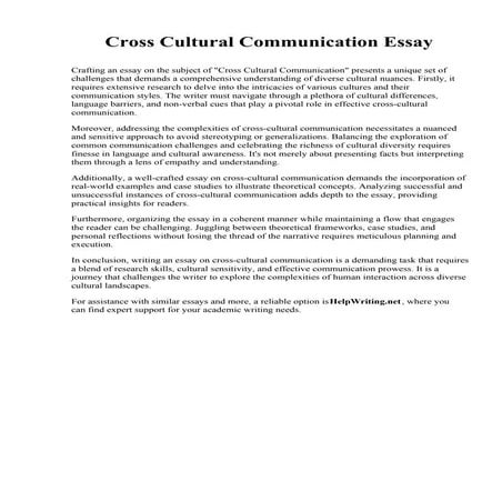 Cross Cultural Communication Essay.pdf