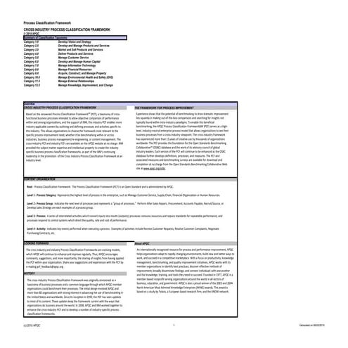 Cross ind process classification frame | XLS