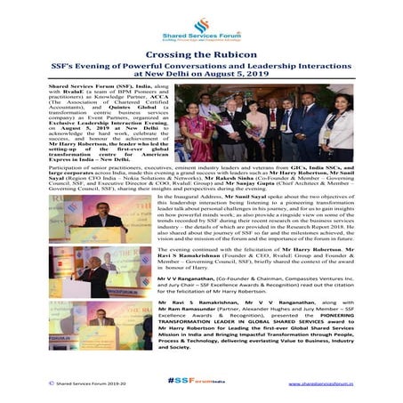 CROSSING THE RUBICON – A REPORT