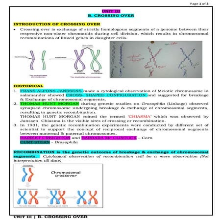 Crossing over   basics