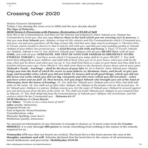Crossing over 2020 = 20 20 vision