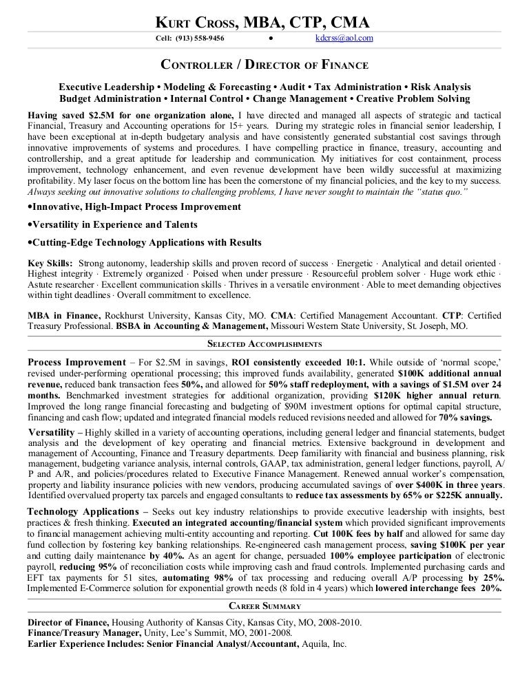 financial controller cv