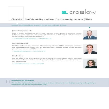 Crosslaw checklist nda 1.5 en