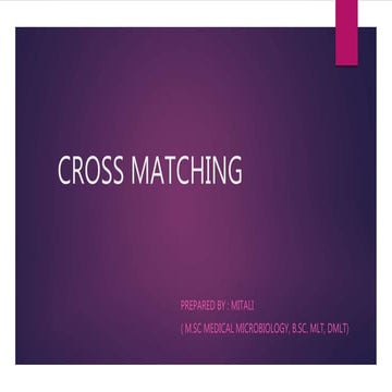 Cross matching