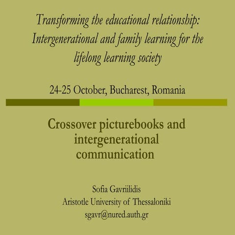 Crossover picturebooks and intergenerational communication