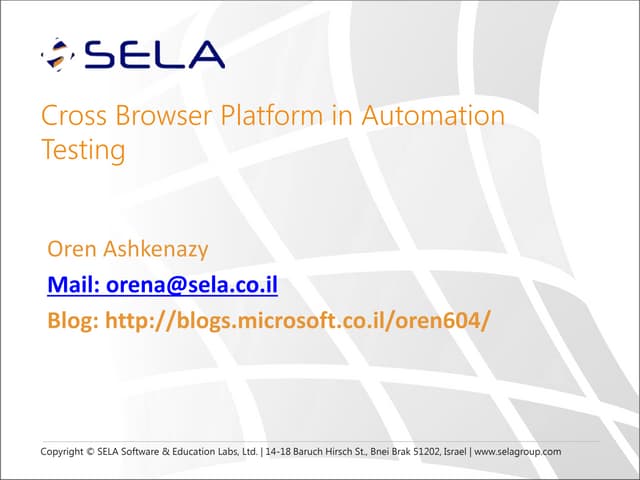 Cross platform browser automation tests   sdp