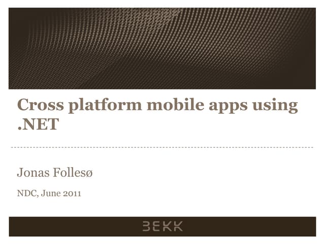 Cross platform mobile apps using .NET