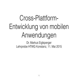 Cross Plattform Entwicklung für Mob...