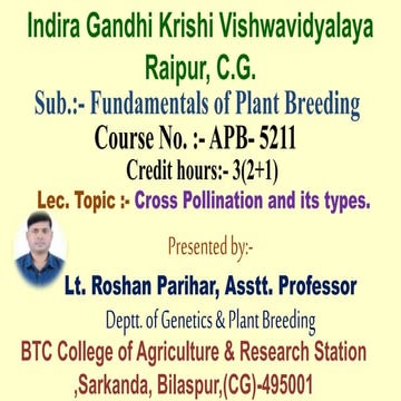 Cross pollination in plants