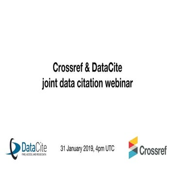 Crossref DataCite joint data citation webinar