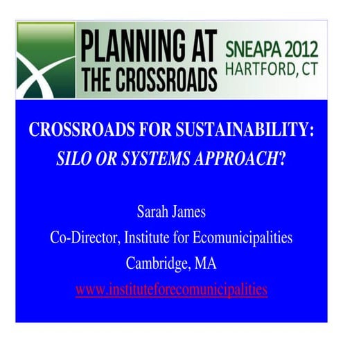 Crossroads for sustainability