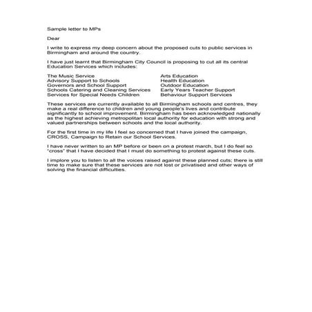 Cross sample letter to schools & arts organisations | DOC