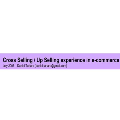 Cross sell and up sell techniques in e-commerce