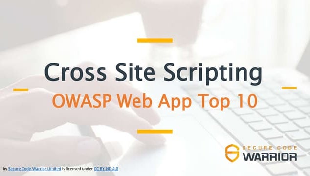 Secure Code Warrior - Cross site scripting