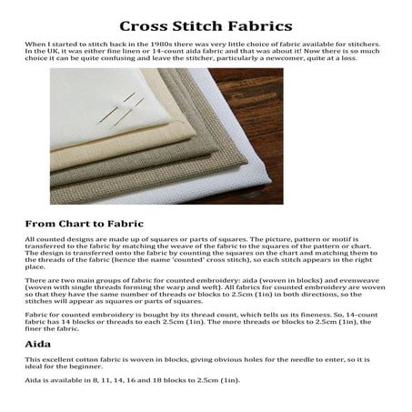 All About Cross Stitch Fabric - Aida, Evenweave and Linen 