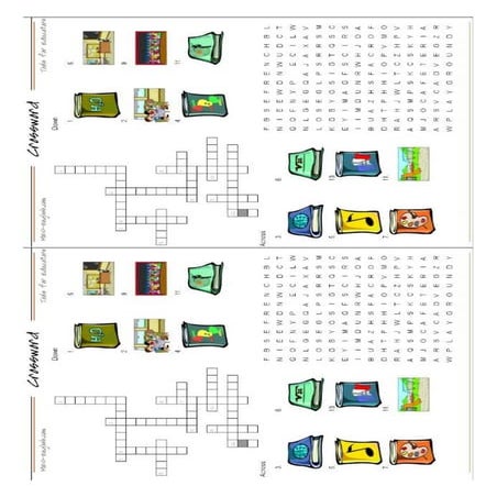 Crossword school subjects | PDF