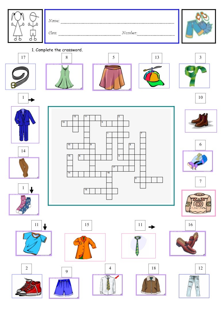 Clothes: Crossword Clothes: Crossword