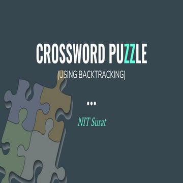 Crossword puzzle Using Backtracking in Java | PPT