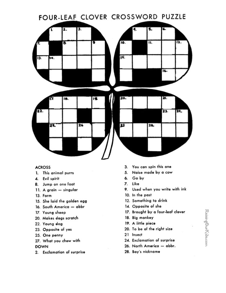 Crossword puzzle for kid 003