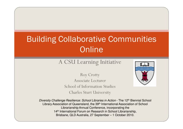 Building collaborative communities online: a CSU initiative