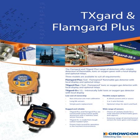 Crowcon Flamgard Plus Fixed Gas Detector - Spec Sheet
