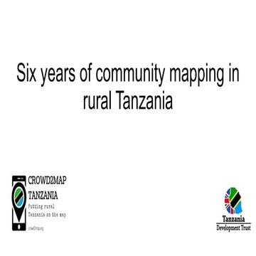 Six years of community mapping in rural Tanzania