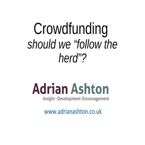 Crowdfunding for charities - time to "follow the herd"?