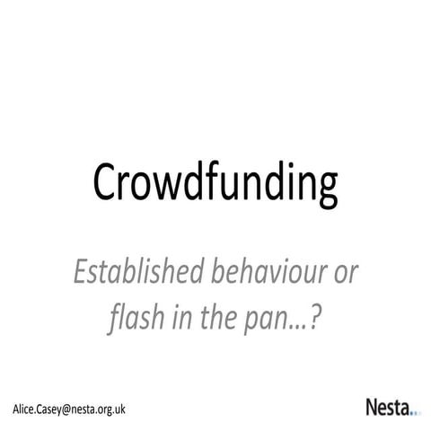 Reward based Crowdfunding | PPTX